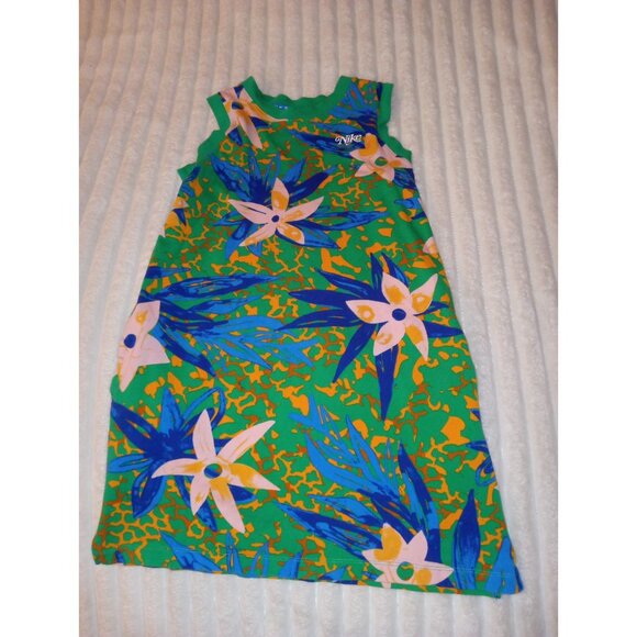 Nike Sleeveless Dress Girls Size Large 14/16 Colorful Floral Pattern with Pocket - Picture 1 of 5
